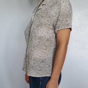 Petite Silk Blouse in Snake Skin Print Women's Size 10P